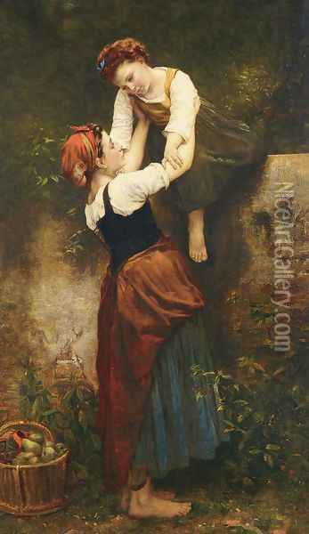 A Helping Hand Oil Painting - Emile Auguste Hublin