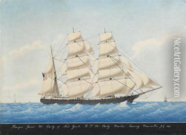 The American Barque 
James Mccarty Oil Painting - Joseph Honore Maxime Pellegrin