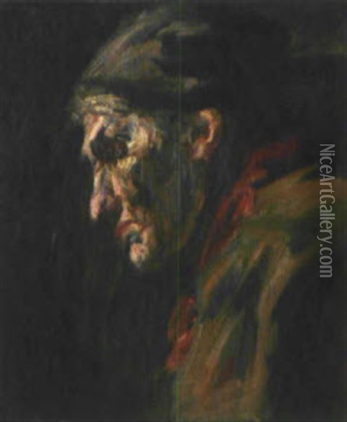 Portrait Einer Alteren Dame Im Profil Oil Painting - Oskar Moll