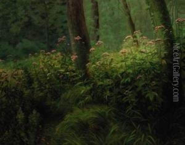 A Wooded Glade Oil Painting - Rene Stevens