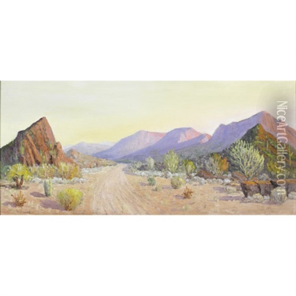 A Western Desert Landscape Oil Painting - Robert Fletcher Gilder