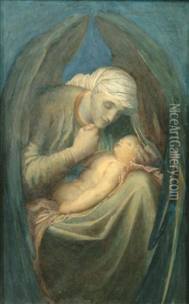 Deathcrowning Innocence Oil Painting - George Frederick Watts