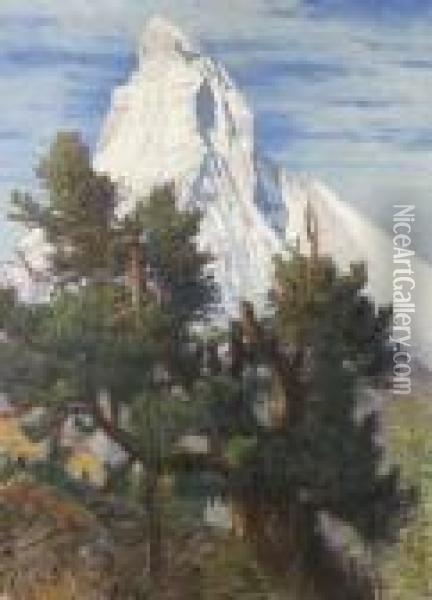Das Matterhorn. Oil Painting - Albert H. Gos