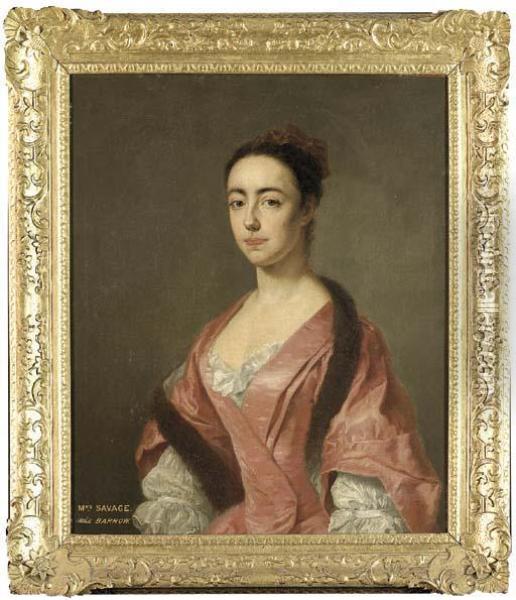 Portrait Of Eleanor Savage Oil Painting - George Knapton