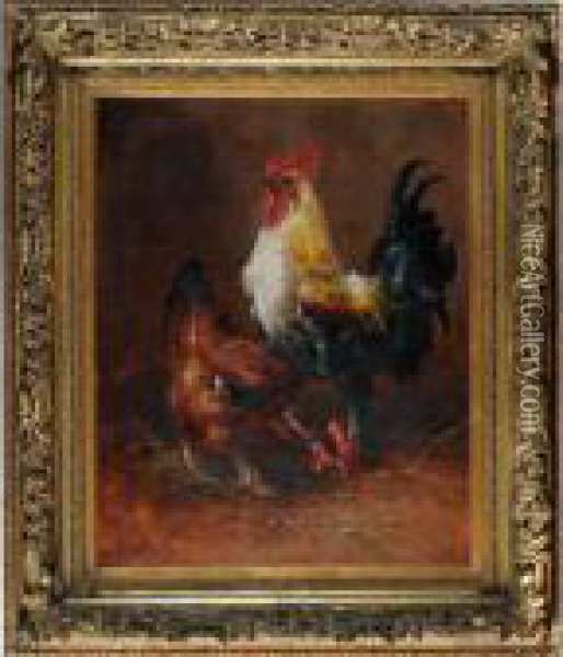 Coq Et Poules Oil Painting - Henry Schouten