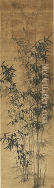 Ink Bamboos Oil Painting -  Zhou Hao