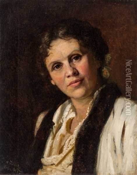 Portrait Of Sofia Kuvshinnikova Oil Painting - Isaak Levitan