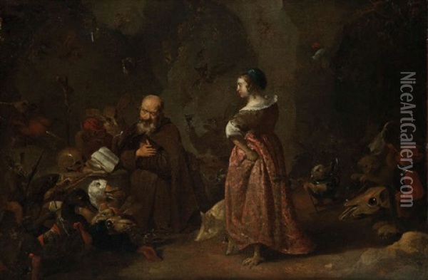 La Tentation De Saint Antoine Oil Painting - Matheus van Helmont
