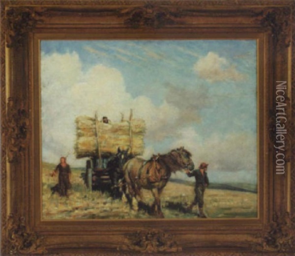 The End Of The Harvest Oil Painting - Nathaniel Hughes John Baird