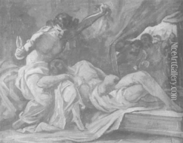 Samson Und Delila Oil Painting - Friedrich von Keller