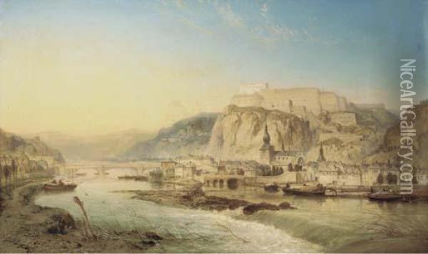 View Of Dinant, Belgium Oil Painting - James Webb