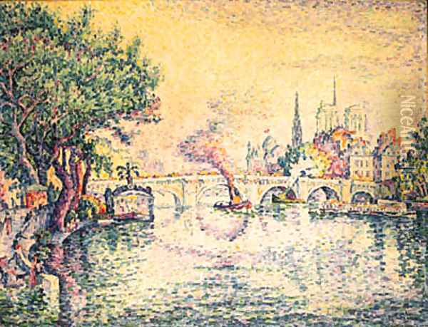 Le Pont-Neuf (Notre-Dame de Paris vue du Pont-Neuf) Oil Painting - Paul Signac