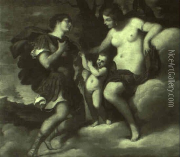 Venus, Mars And Cupid Oil Painting - Antonio Balestra