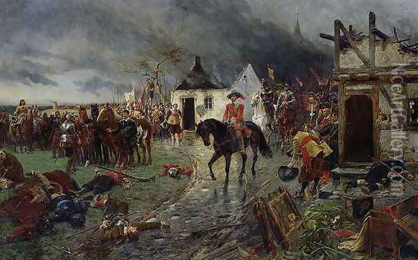 Wallenstein, A Scene of the Thirty Years War Oil Painting - Ernest Crofts