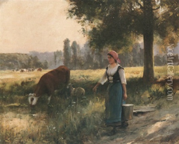 Dans La Prairie Oil Painting - Julien Dupre