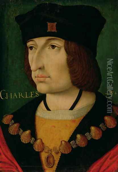 Portrait of Charles VIII King of France Oil Painting - Jean Bourdichon
