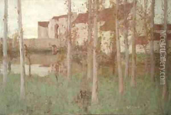 The Haunted Chateau Grez sur Loing Oil Painting - David Gauld