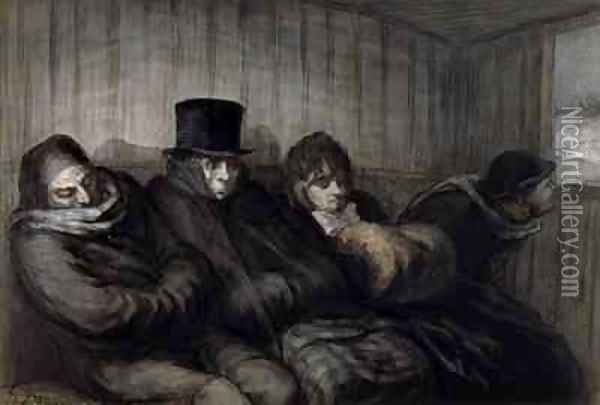 The Second Class Carriage Oil Painting - Honore Daumier