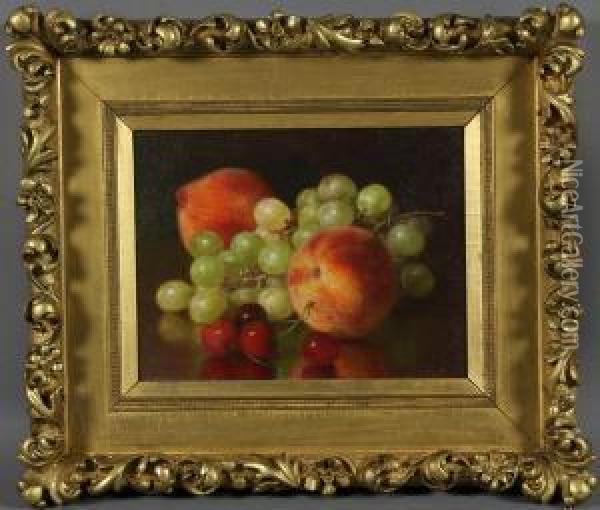 Still Life With Peaches, Cherries, And Grapes Oil Painting - Robert Spear Dunning