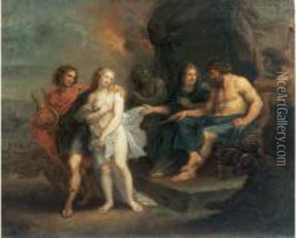 Orphee Venant Chercher Eurydice Aux Enfers Oil Painting - Theodor Van Thulden