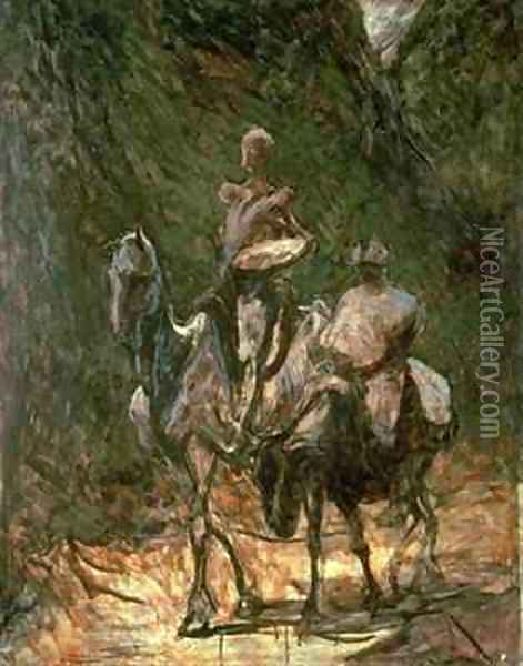 Sancho Panza and Don Quixote Oil Painting - Honore Daumier