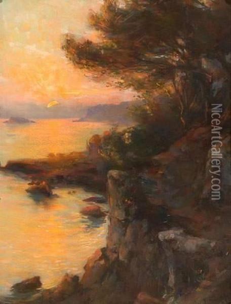 Paysage. Oil Painting - Michel Fronti