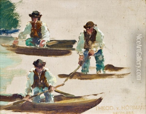 Figuren (mann Im Boot) (study) Oil Painting - Theodor von Hoermann