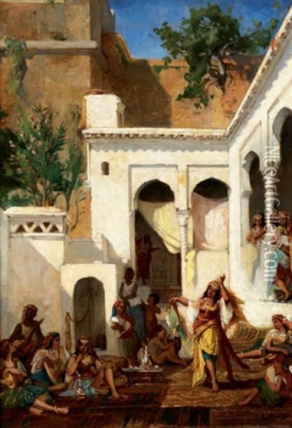 Danse Dans Le Harem Oil Painting - Gustave Achille Guillaumet