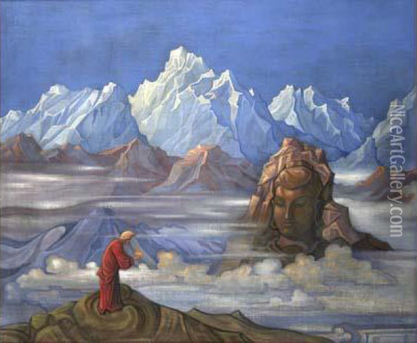 Vision Dans Les Montagnes En Indes Oil Painting - Nicolaj Konstantinov Roerich