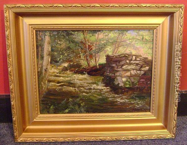 Falls On The Nant Col, Llanbedr Oil Painting - Charles Ernest Butler