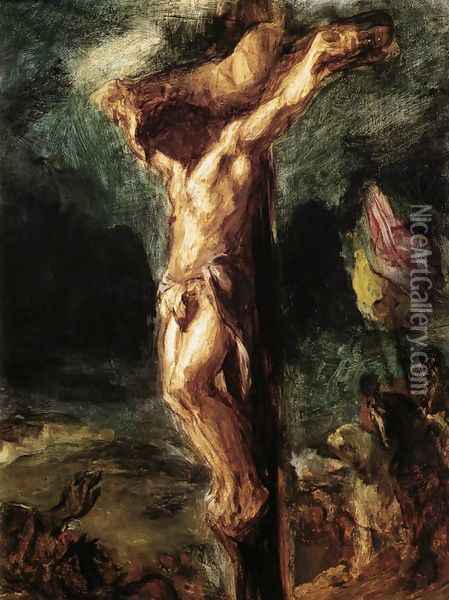 Christ on the Cross (sketch) 1845 Oil Painting - Eugene Delacroix