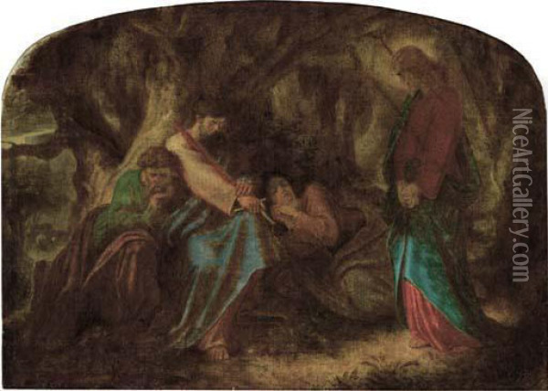 Christ In The Garden Of Gethsemane Oil Painting - Joseph Noel Paton