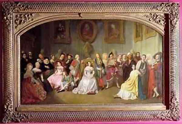 Members of the Comedie Francaise in 1840 Oil Painting - Edmond Aime Florentin Geffroy