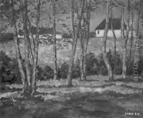 Cottages On The Coast Oil Painting - Jonas Lie