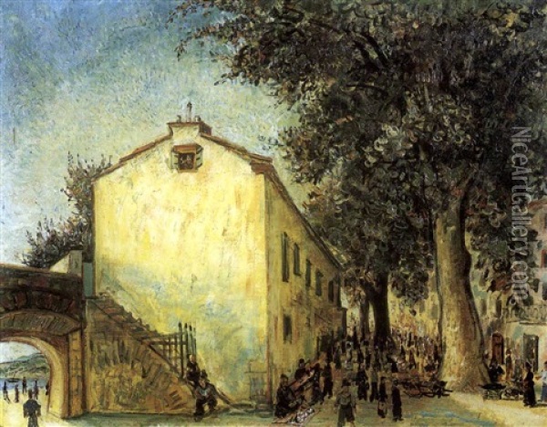 Village De Provence Oil Painting - Abraham Mintchine