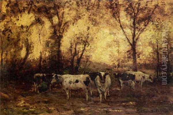 In De Melkbocht Oil Painting - Julius Jacobus Van De Sande Bakhuyzen