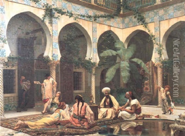 Arabian Harem Oil Painting - Gustave Clarence Rodolphe Boulanger