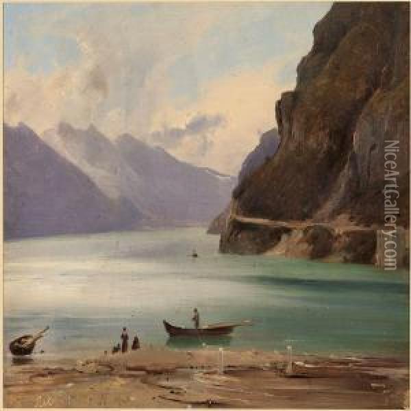View Of Dorf In Tyrol Oil Painting - Vilhelm Petersen
