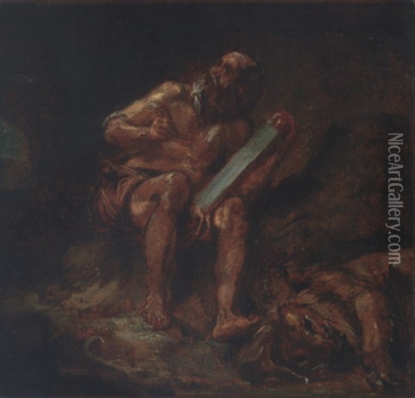 Saint Jerome Oil Painting - Eugene Delacroix