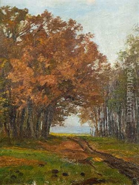 Herbstliche Landschaft Oil Painting - Richard Benno Adam
