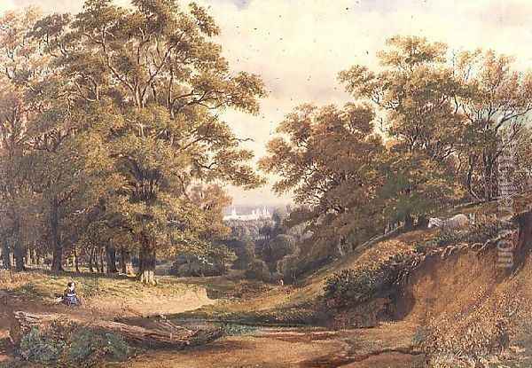 A Scene in Bagley Wood near Oxford Oil Painting - William Turner
