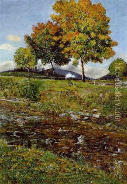 Mit Volldampf In Den Herbst Oil Painting - Wilhelm Hans Braun