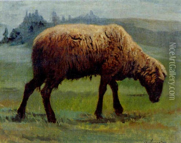 Das Schaf Oil Painting - Albert Lugardon