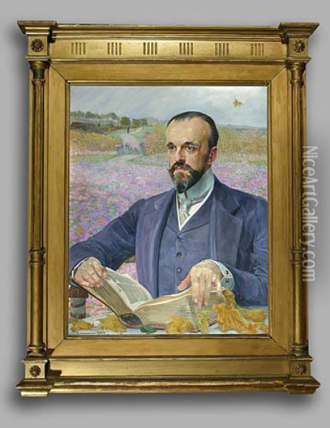 Portret Barona Konstantego Brunickiego, 1908 R. Oil Painting - Jacek Malczewski