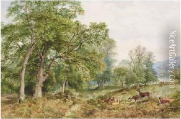 Richmond Park Oil Painting - Henry Jutsum