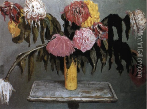 Fleurs Dans Une Vase Jaune Oil Painting - Jacqueline Marval