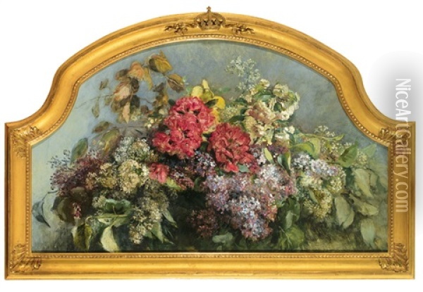 Prachtvolles Blumenstilleben Mit Fruhlingsblumen Oil Painting - Anna Peters