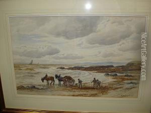 Gathering Seaweed Oil Painting - Alexander Ballingall