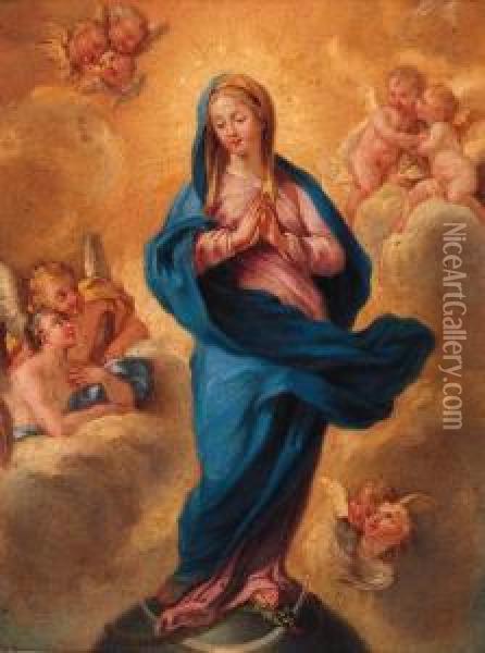 The Immaculate Conception Oil Painting - Cirlce Of Filippo Lauri