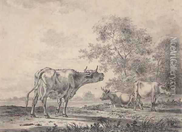 Study of cattle Oil Painting - English School